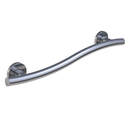 Keeney Mfg Smooth Wave Designer Grab Bar, Polished Chrome, 24", 24.00" L, Stainless Steel, Polished Chrome GB2022-24PC